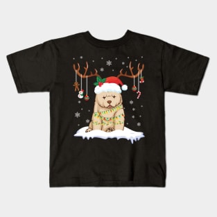 Chow Chow Reindeer Santa Noel Costume Dance On Snow Merry Kids T-Shirt